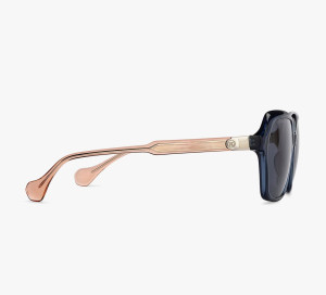 Blue Transparent Blue Full Rim Square Sunglasses
